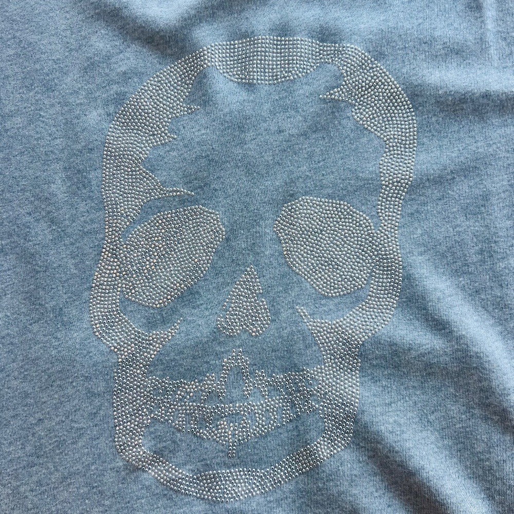 Zadig & Voltaire Comfy Skull Studded Zip Hoodie Gray Size Medium - Picture 9 of 12